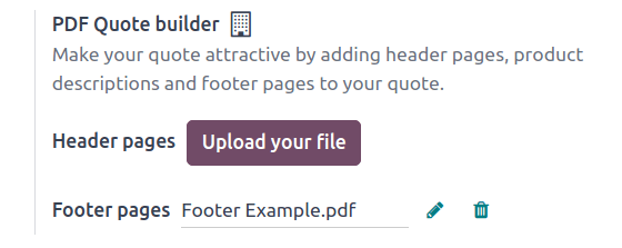 La función para crear cotizaciones en PDF esta situada en la página de ajustes de la aplicación Ventas.