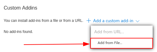 Componenti aggiuntivi personalizzati in Outlook