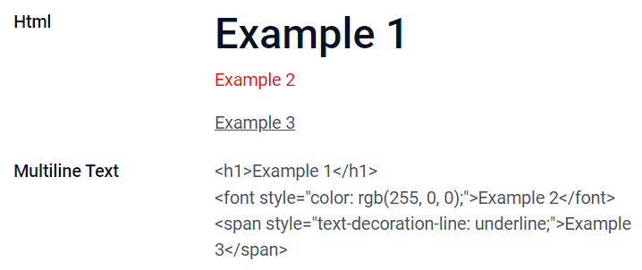 Esempi di campi HTML con vari widget