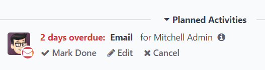 Esempio di notifica di attività scadute nel chatter di un lead.