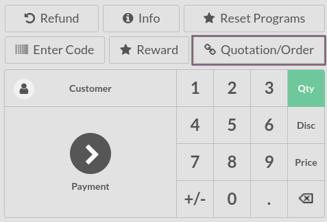 POS session interface.