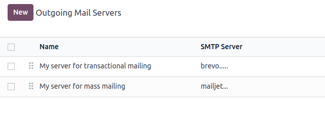 Esempio di divisione tra il server e-mail di transazione e quello di massa.