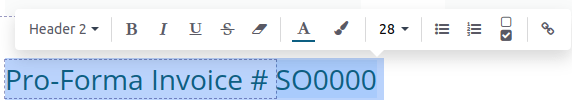 Formattare il testo utilizzando l'editor di testi.