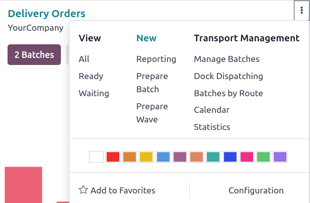 The Inventory dashboard with the Prepare Batch option highlighted.
